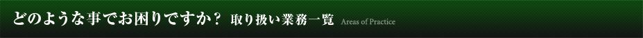 どのような事でお困りですか？取扱業務一覧