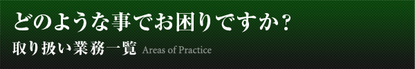 どのような事でお困りですか？取扱業務一覧